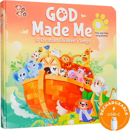 GO GO Bible Story Songs: 10 Toddler Songs, Christian Toys for Toddlers 3-5, Sound Books for Toddlers 1-3