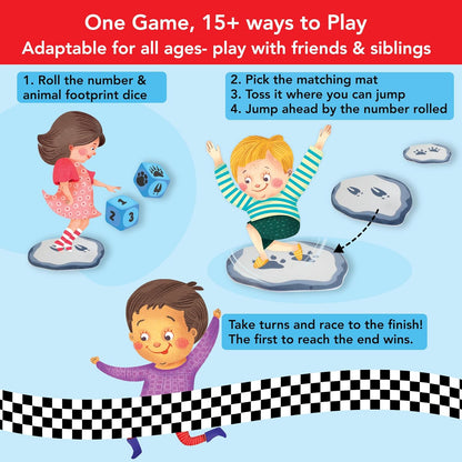 Chalk and Chuckles Stepping Stones Game – High-Energy Jumping & Learning Activity for Kids Ages 3+