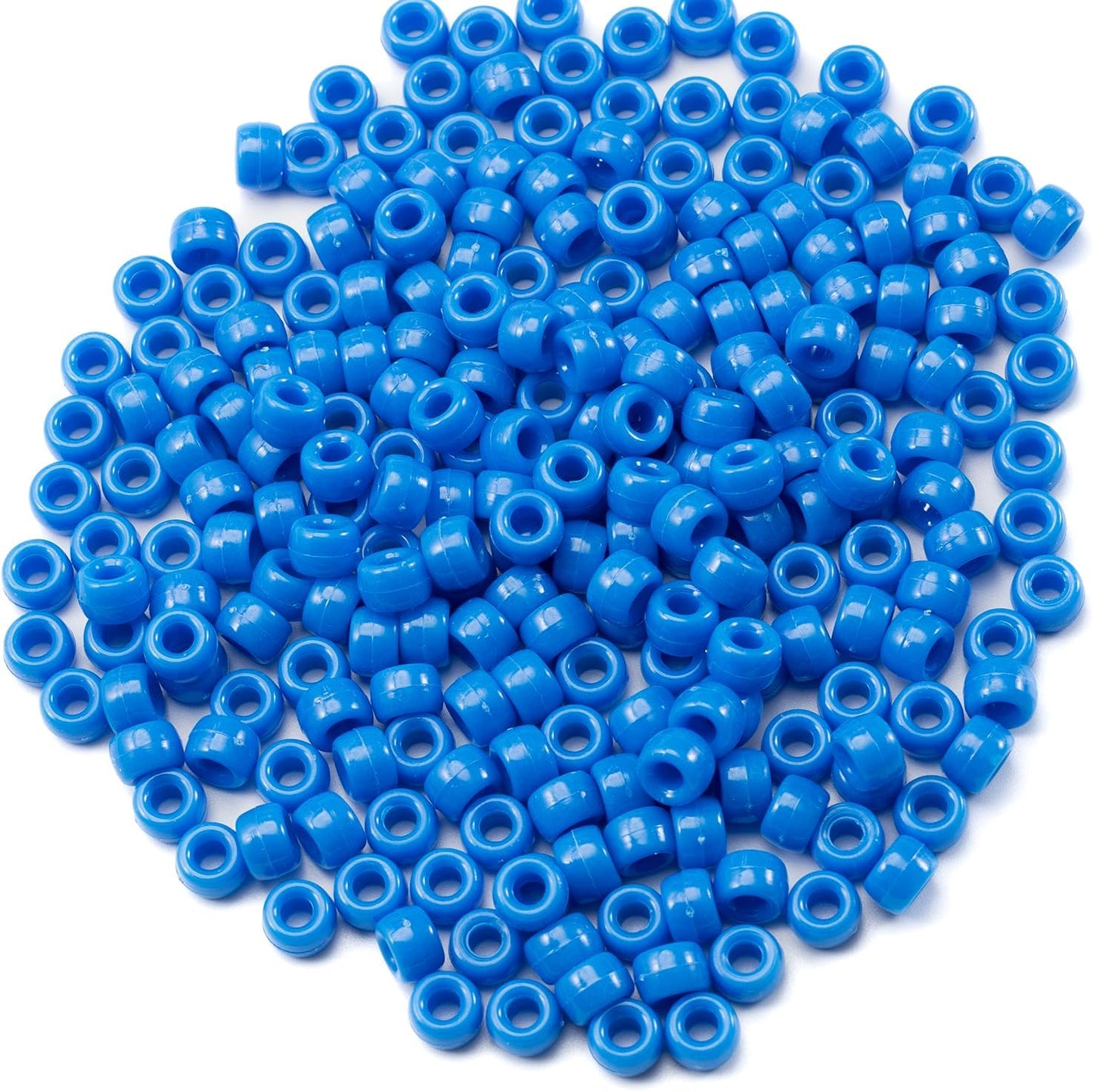 Gxueshan 1000 Pcs Acrylic Black Pony Beads 6x9mm Large Hole Pen Hair Kandi Beads Bulk for Friendship Bracelet Necklace Jewelry Making Earring Braiding Kit