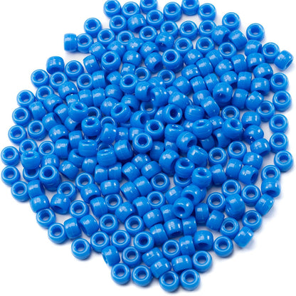 Gxueshan 1000 Pcs Acrylic Black Pony Beads 6x9mm Large Hole Pen Hair Kandi Beads Bulk for Friendship Bracelet Necklace Jewelry Making Earring Braiding Kit