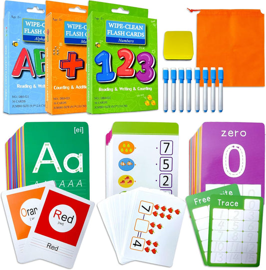 Number Flash Cards for Toddlers with 5 Dry Erase Pens, Numbers 0-25/30-100 Preschool Fun Learning Card, 36PCS Double Sides Counting Flashcards,Early Education Flashcards for Kids Ages 3+