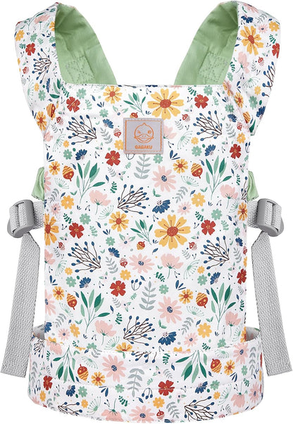 GAGAKU Doll Carrier for Kids, Toy Baby Doll Carrier, Reborn Dolls Carrier Toy Baby Sling with Adjustable Straps, Baby Doll Accessories - Green - Camellia