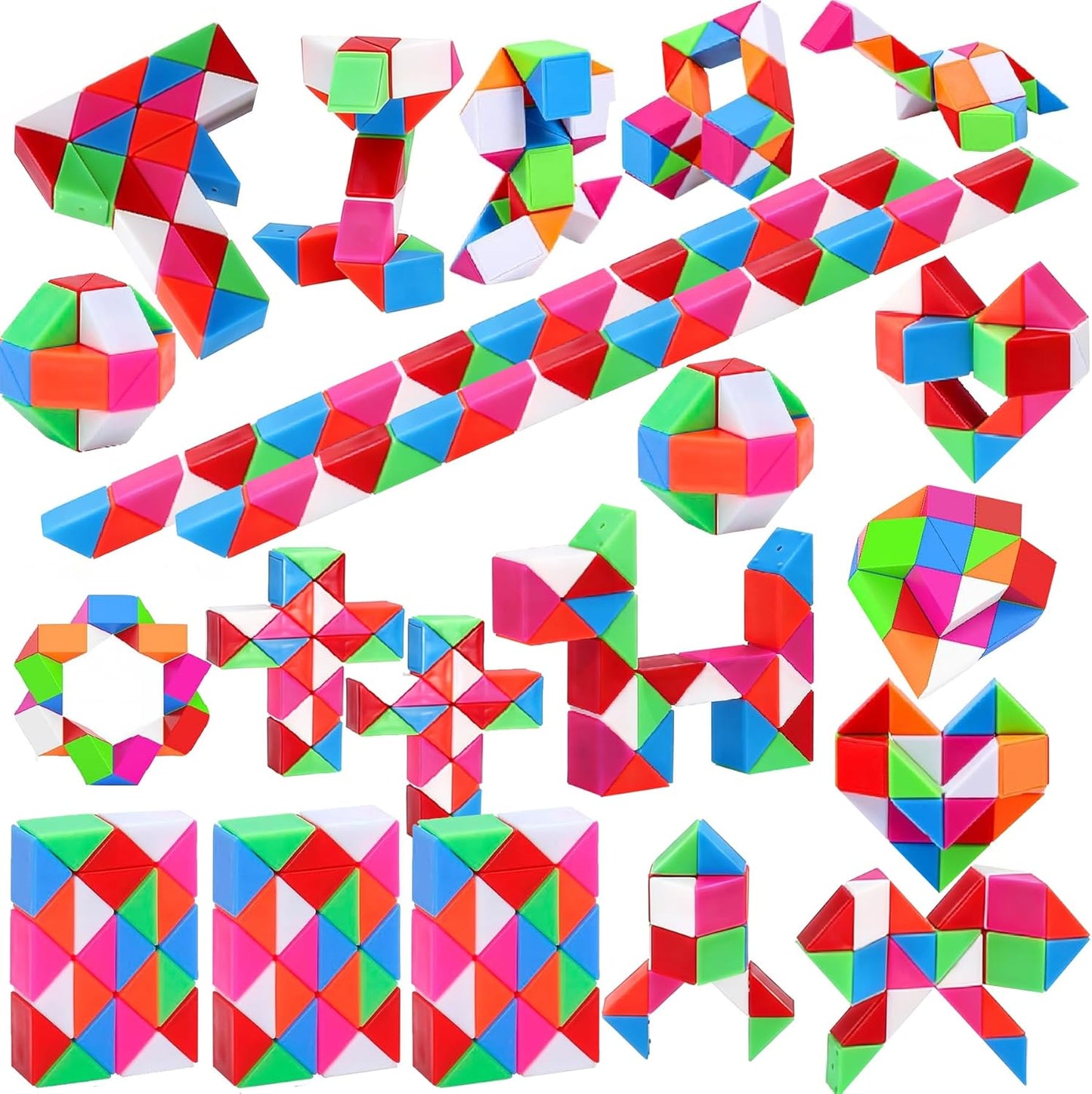 30 Pack Mini Snake Cube Fidget Toys Party Favors Bulk, Treasure Box Toys for Classroom Rewards, Sensory Twist Puzzle Back to School Students Prizes Birthday Gifts Goodie Bag Stocking Stuffers for Kids
