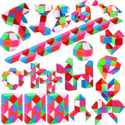 30 Pack Mini Snake Cube Fidget Toys Party Favors Bulk, Treasure Box Toys for Classroom Rewards, Sensory Twist Puzzle Back to School Students Prizes Birthday Gifts Goodie Bag Stocking Stuffers for Kids