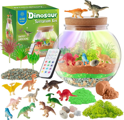 JOYEEMAX Unicorn Light-Up Terrarium Kit for Kids - LED Night Light Birthday Gift for Girls Ages 4 5 6 7 8-12 Year Old - Unicorn Toys for Girls - DIY Arts and Crafts Kit for Kids