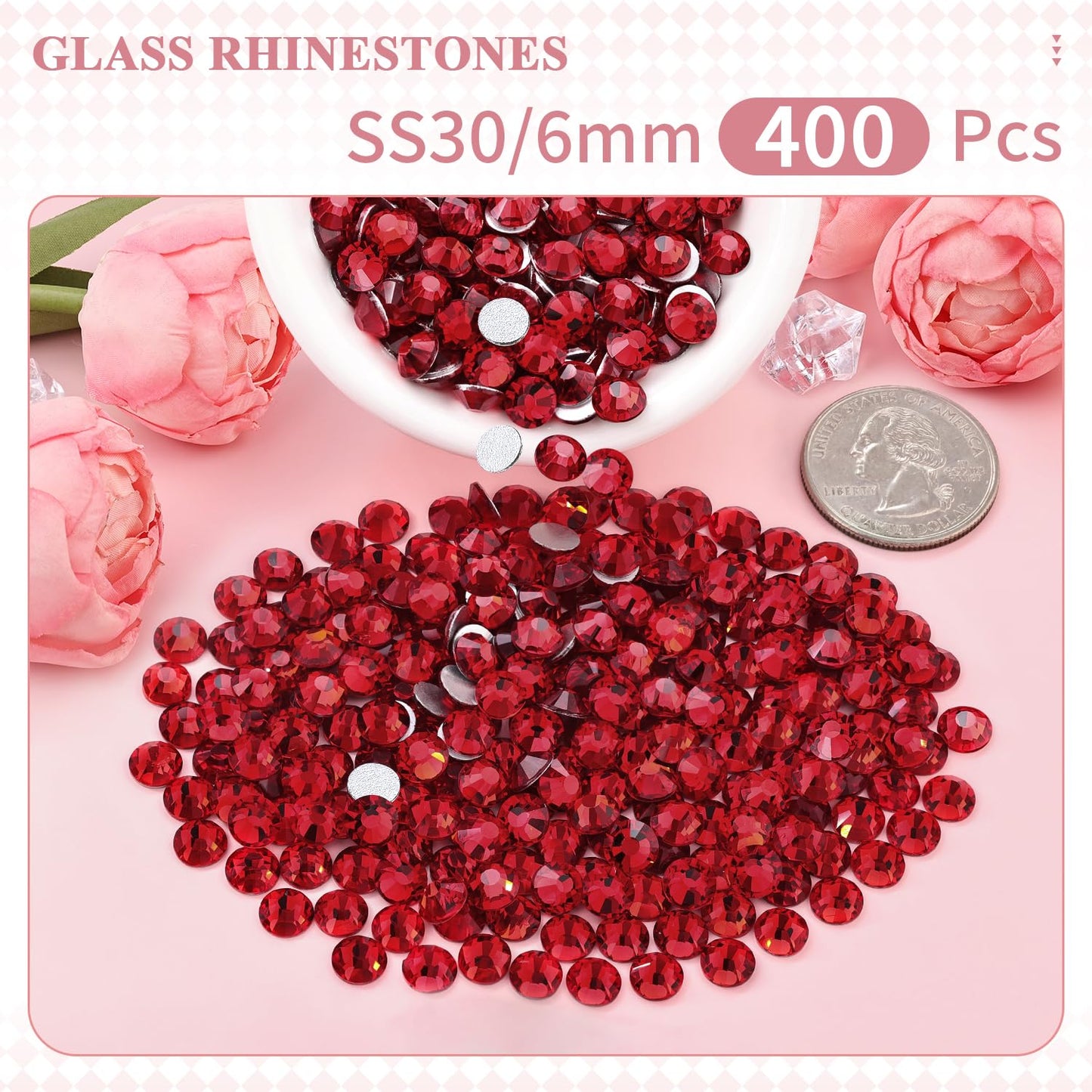 5000PCS SS6/2mm Glass Crystal Rhinestones (Clear), Bedazzling Flatback Rhinestones for Crafting DIY Crafts Nail Art Makeup Decoration, Gems Diamond Charms for Tumbler Shoes Clothing Mug