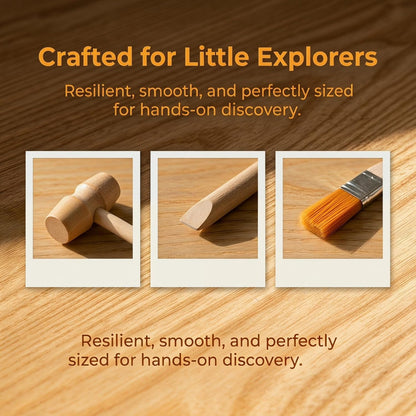 VOSAREA 3 Sets of Dinosaur Digging Tools Kids Play Learning Tools Small Digging Brush Chisel Hammer Toy STEM Science Kits