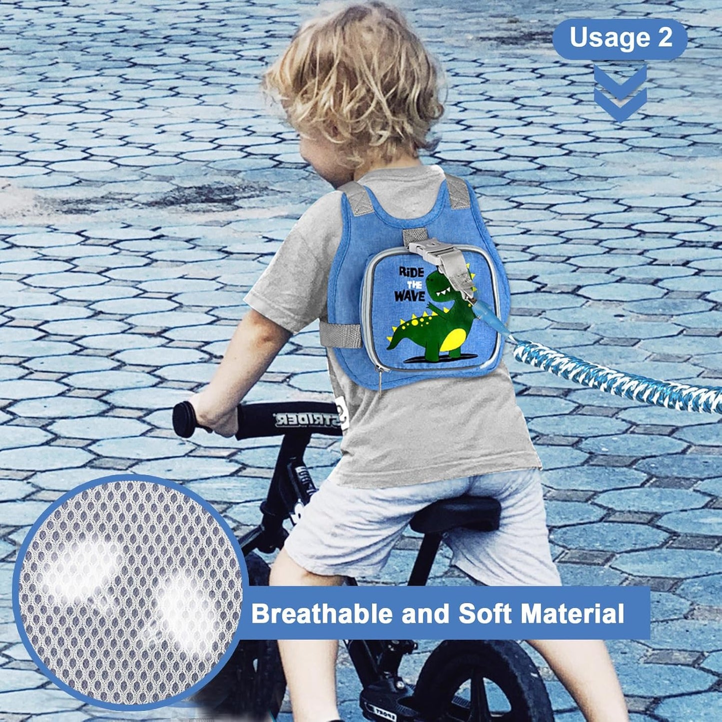 Accmor Toddler Harness Leash + Reflective Anti Lost Wrist Link, Cute Car Kids Back Pack with Hand Strap Collapsible Child Walking Restraint Belt Tether Hold Baby Boys Close for Outdoor Travel