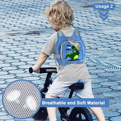 Accmor Toddler Harness Leash + Reflective Anti Lost Wrist Link, Cute Car Kids Back Pack with Hand Strap Collapsible Child Walking Restraint Belt Tether Hold Baby Boys Close for Outdoor Travel