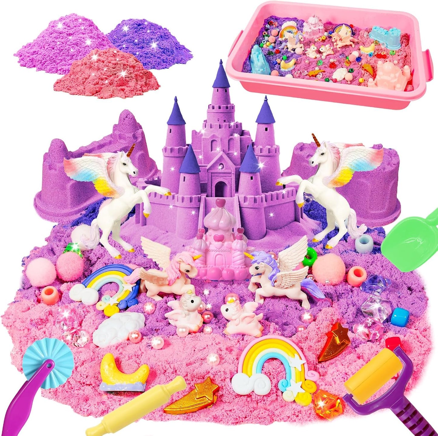 Bbiamsleep Ice Cream Sensory Bin, 61 Pcs Ice Cream Sensory Bin Fillers with 11 Mould 9 Tools for Home Decor