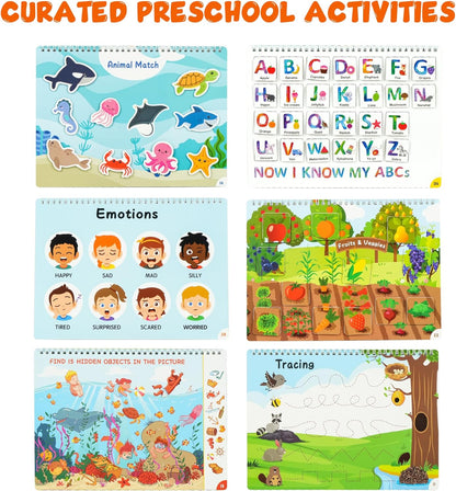 BenBen Busy Book for Toddlers, 30 Pages, Pre-Assembled, Preschool Learning Activities, Montessori Toys for Ages 3 and Up, Autism Sensory Toys, Kids Educational Activity Book, Birthday Gift