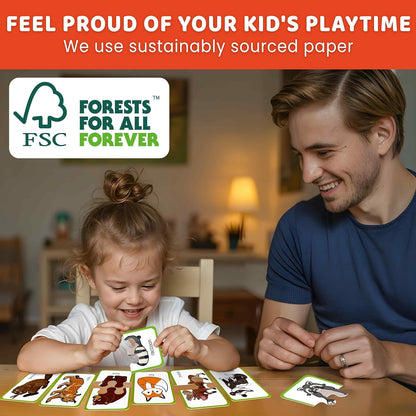 QUOKKA Toddler Puzzles Ages 2-4 – 100% Self-Correcting 16 Matching Pairs of Wood Animals – Educational Toddler Puzzles Ages 1-3 with 32 Pieces - Memory Matching Games for 3-5 Years Old Boys and Girls