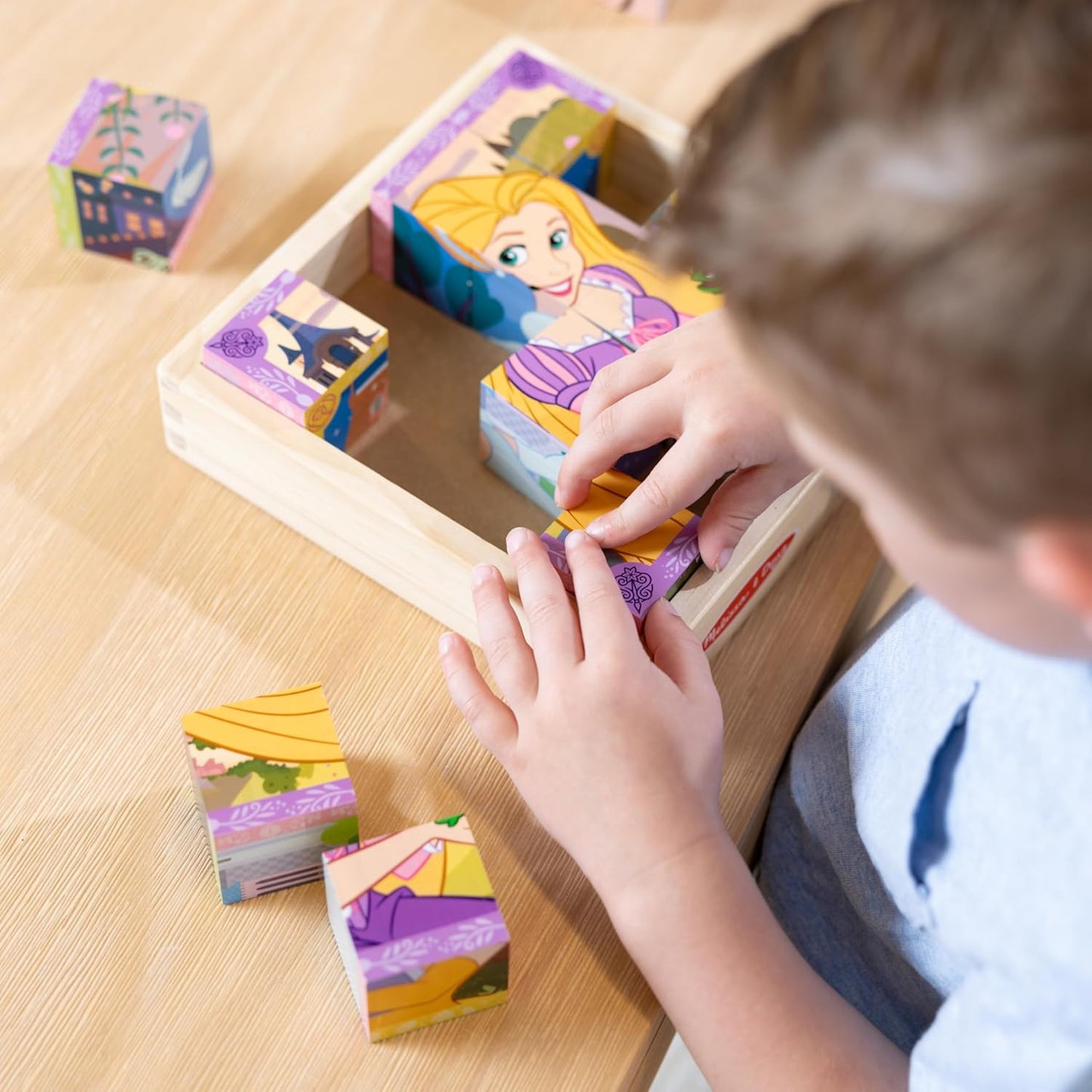 Melissa & Doug Disney Princess Wooden Toy Cube Puzzle Blocks for Boys and for Girls 3+ - FSC Certified