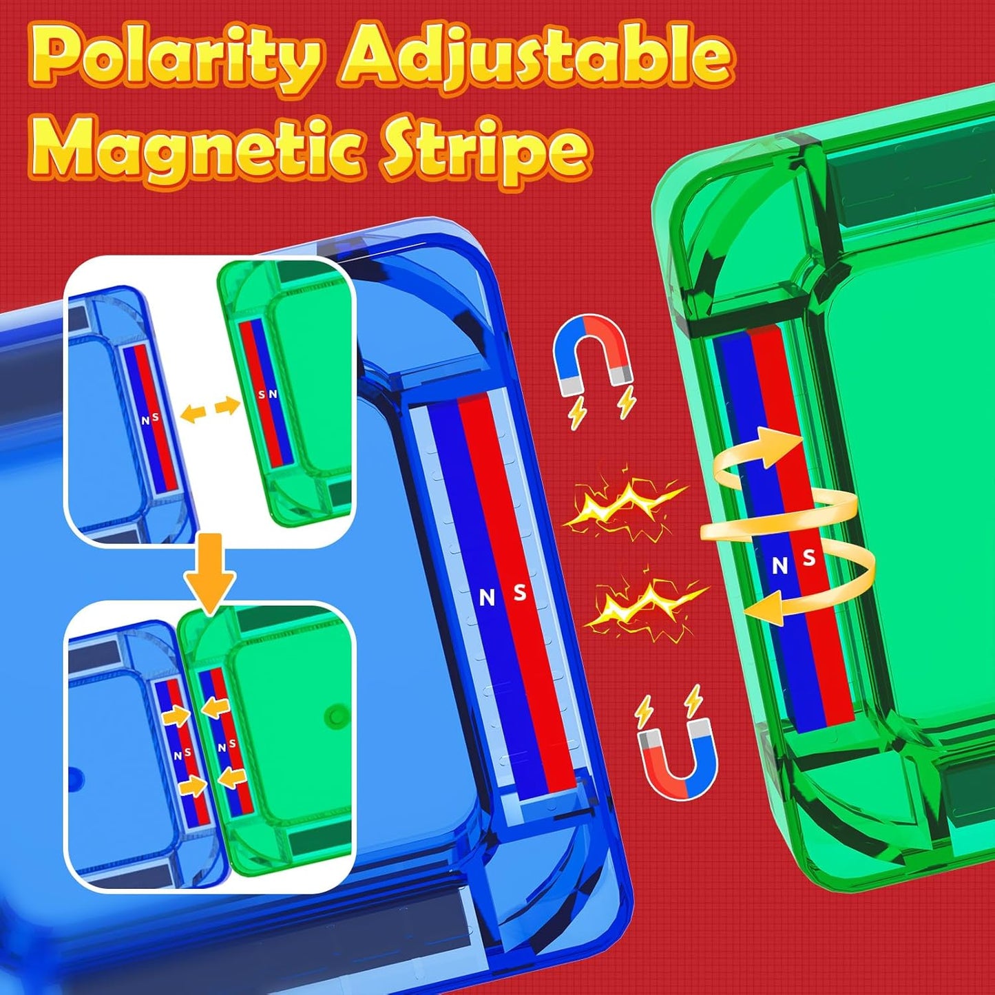 Magnetic Tiles Mini Travel Toddler Set, Magnetic Blocks Building Kids Toys & Games, Montessori Preschool Classroom Must Haves Educational Learning Sensory Toys for 3+ Year Old Boys Girls Birthday Gift