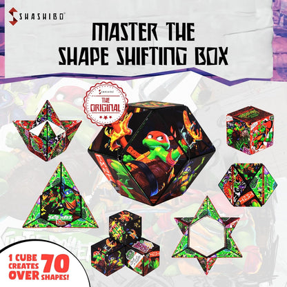 SHASHIBO Teenage Mutant Ninja Turtles Shape Shifting Box - STEM Magnetic Fidget Cube that Transforms Into Over 100 Shapes, Download Fun in Motion Toys Mobile App (Raphael)