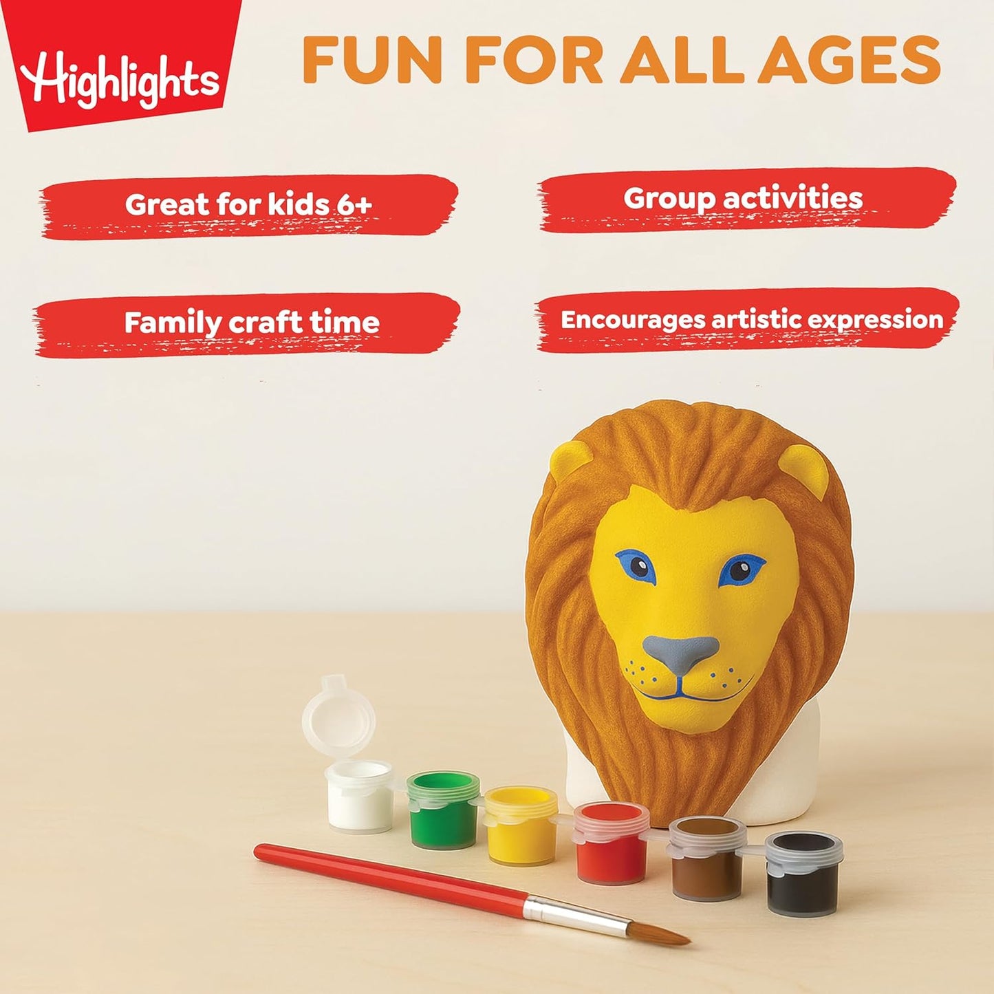 Highlights Paint Your Own Plaster Figurine & Activity Kits – DIY Art Sets with Figurines, Paints, Brush & Bonus Activities – Multiple Themes – Ages 6+