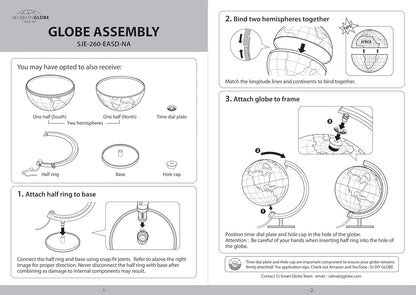 Interactive 10" Globe for Children with Stand (DIY) - App-Compatible, 400 Wonders, 1000+ Facts, LED Constellations, STEM Globe, World Lamp & Earth Decor