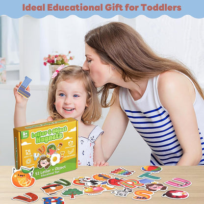 Thboxes 26 A-Z Objects Fridge Magnets for Toddlers,Large Size Colorful Refrigerator Magnets Magnetic Toys Cute Kids Learning Toys Preschool Educational Gifts for Kids Toddlers 3-5