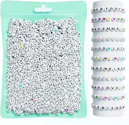 ARTDOT 800 Pieces Assortment Letter Beads for Friendship Bracelets Making Kit, 28 Styles Jewelry Making Supplies Alphabet Beads Set Preppy Crafts Art