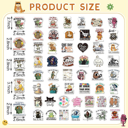 Xuhal 50 Pcs Funny Fridge Magnets Bulk Reusable Expressions Cute Animal and Words Refrigerator Magnets for Adults Home Office Kitchen Decoration (Classic Style)