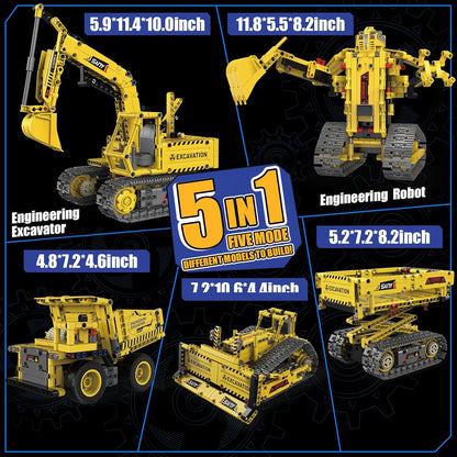 Robot Building Kit with APP/Remote Control STEM Gifts for Boys Age 8-16,Technic Coding Robotic Toys for Kids Birthday, Buildable 5in1 Models with 352+ Pieces