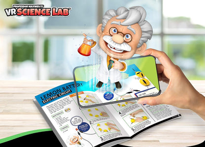 Professor Maxwell's VR Science Lab - Virtual Reality Kids Science Kit, Book and Interactive STEM Learning Activity Set (Full Version - Includes Goggles) - for Ages 8 and Up