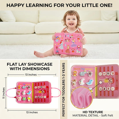 Toddler Busy Board-Montessori Toys for Boy Girl Birthday Gift, Sensory Learning Toys for Toddlers Busy Book, Airplane Car Travel Activities Toy,Learn Fine Motor Skills