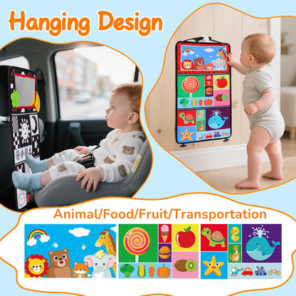 Baby Mirror Tummy Time Toys 0-6 Months with Crinkle Cloth Books Infant High Contrast Newborn Sensory Black and White Toy for 0-3 4 5 6 Months Must Haves Babies 3-6 6-12 Month Boy Girl Shower Gifts