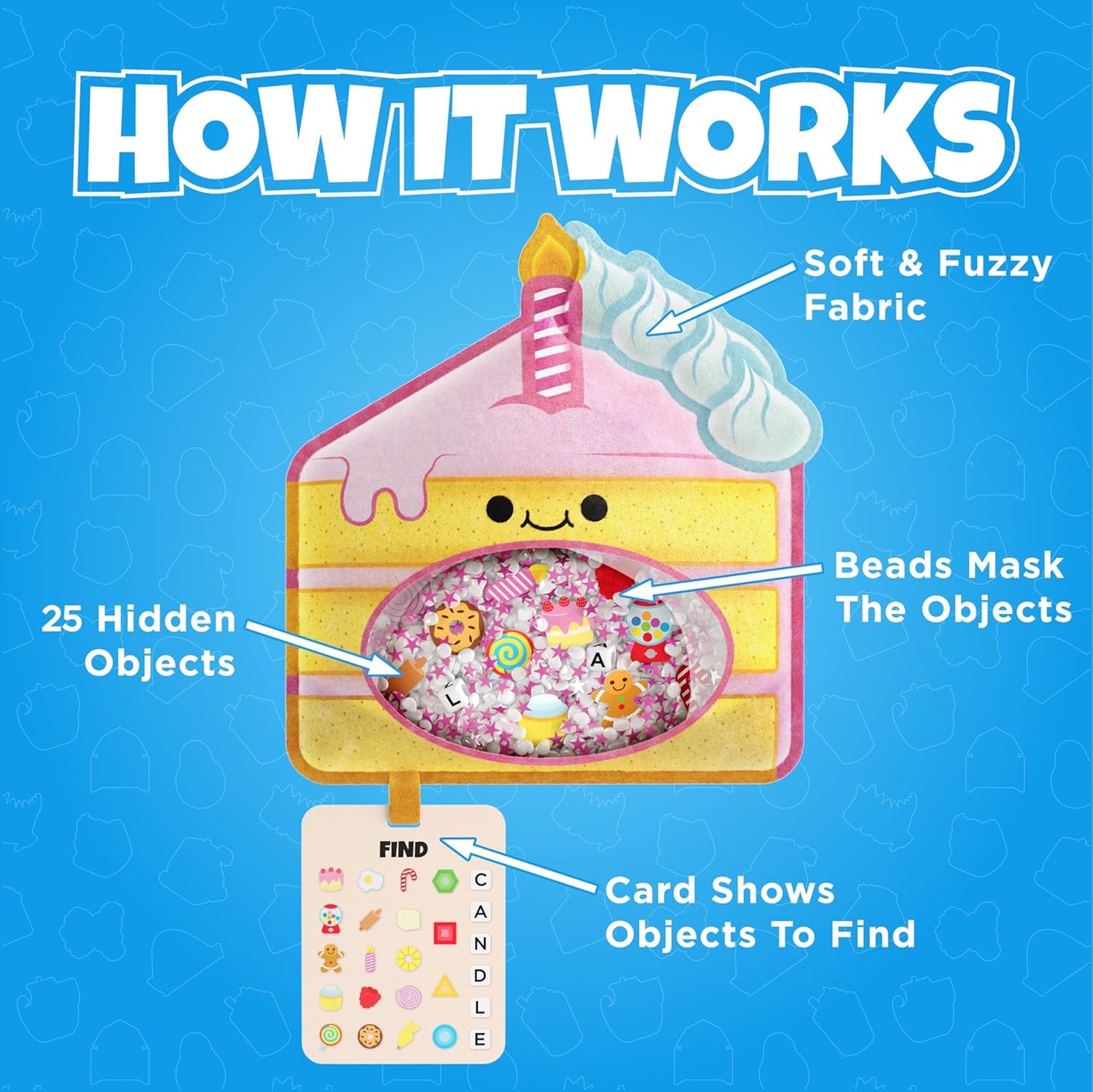 Vango BIZYBOO - The Original Seek & Find Plush - Hidden Object Search Problem Solving Educational Matching Game for Kids 2 and Up (Spike)
