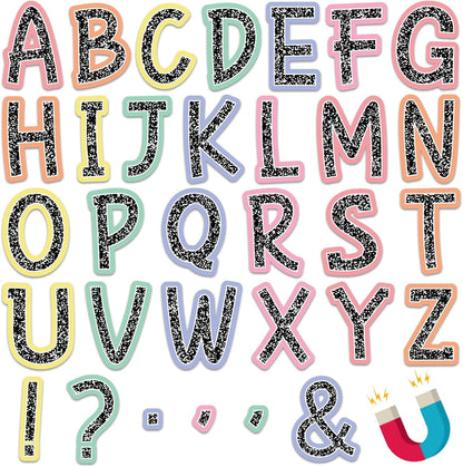 Qyeahkj 103 Pcs Composition Magnetic Letters 2" Pastel Colorful Magnetic Letters for Whiteboard Fridge Magnet Alphabet Kit for Tool for Home Spelling