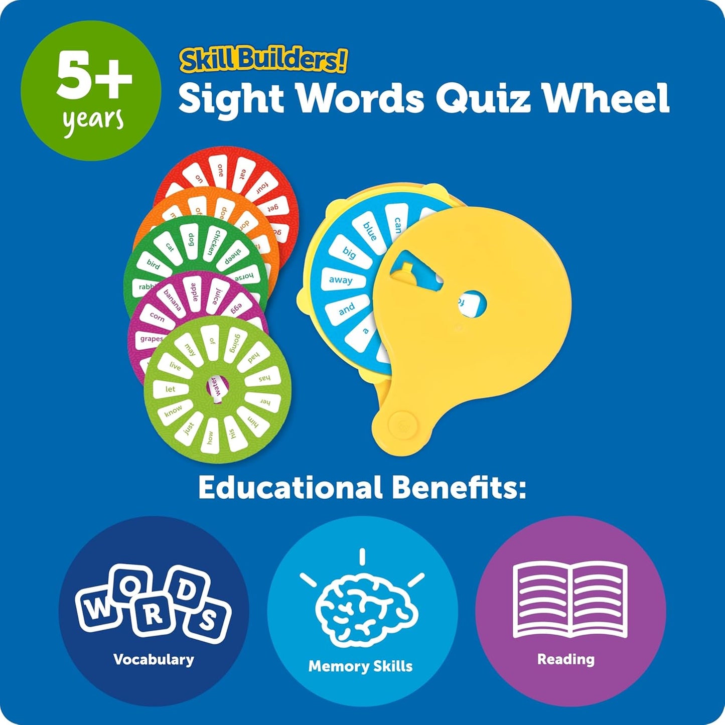 Learning Resources Skill Builders Letter Quiz Wheel, Alphabet Flash Cards, Reading Games, Sight Words Flash Cards Kindergarten, Ages 3 and Up