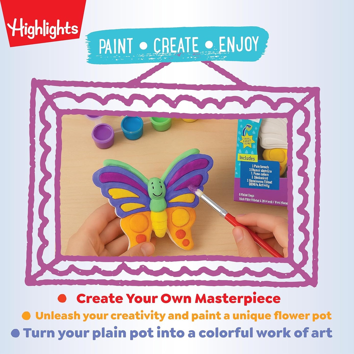Highlights Paint Your Own Plaster Figurine & Activity Kits – DIY Art Sets with Figurines, Paints, Brush & Bonus Activities – Multiple Themes – Ages 6+