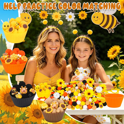 307 Pcs St. Patrick's Day Sensory Bin Filler Shamrock Fine Motor Sensory Bin Items Includes Pom Poms Irish Shamrock St. Patrick's Hat Resin Animals for Counting Sorting Training