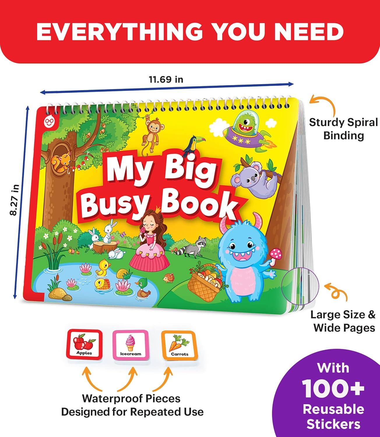Doctor Jupiter My First Montessori Busy Book for Toddlers 1+ Year Olds | Preschool Learning Activities - Educational Travel Toys | Birthday Gift for Girls Ages 1,2,3