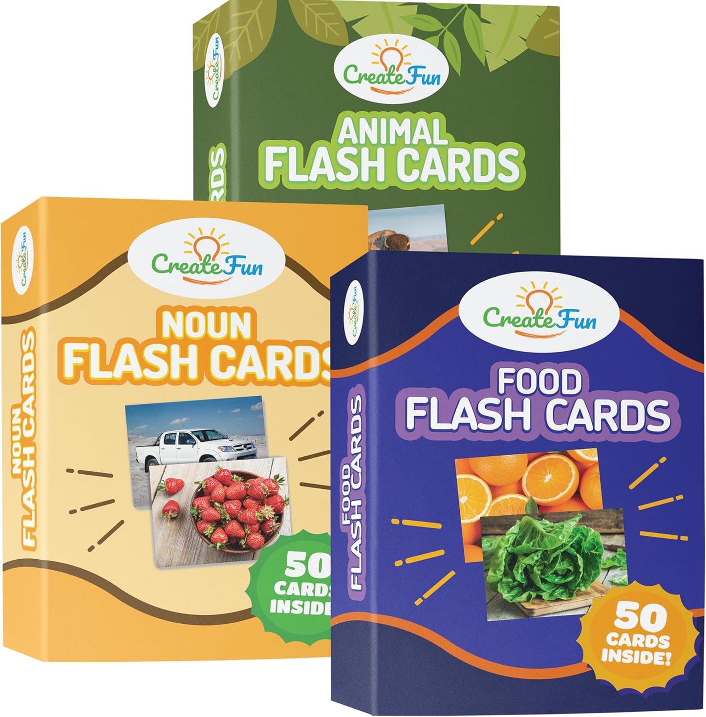 50 Noun Flash Cards, Fun Vocabulary Builder Educational Learning Photo Cards for Kids, Homeschool, Adults, Seniors, Speech Therapy, ESL, Autism, Dementia, Aphasia, SLP, ABA, and Occupational Therapy