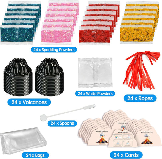 rifamee 24Pcs Volcano Eruption Science Kit Party Favor Experiments Gifts for 4-6 8-12 Age Boys and Girls Valentine's Day Christmas (Volcano 2, One Size)