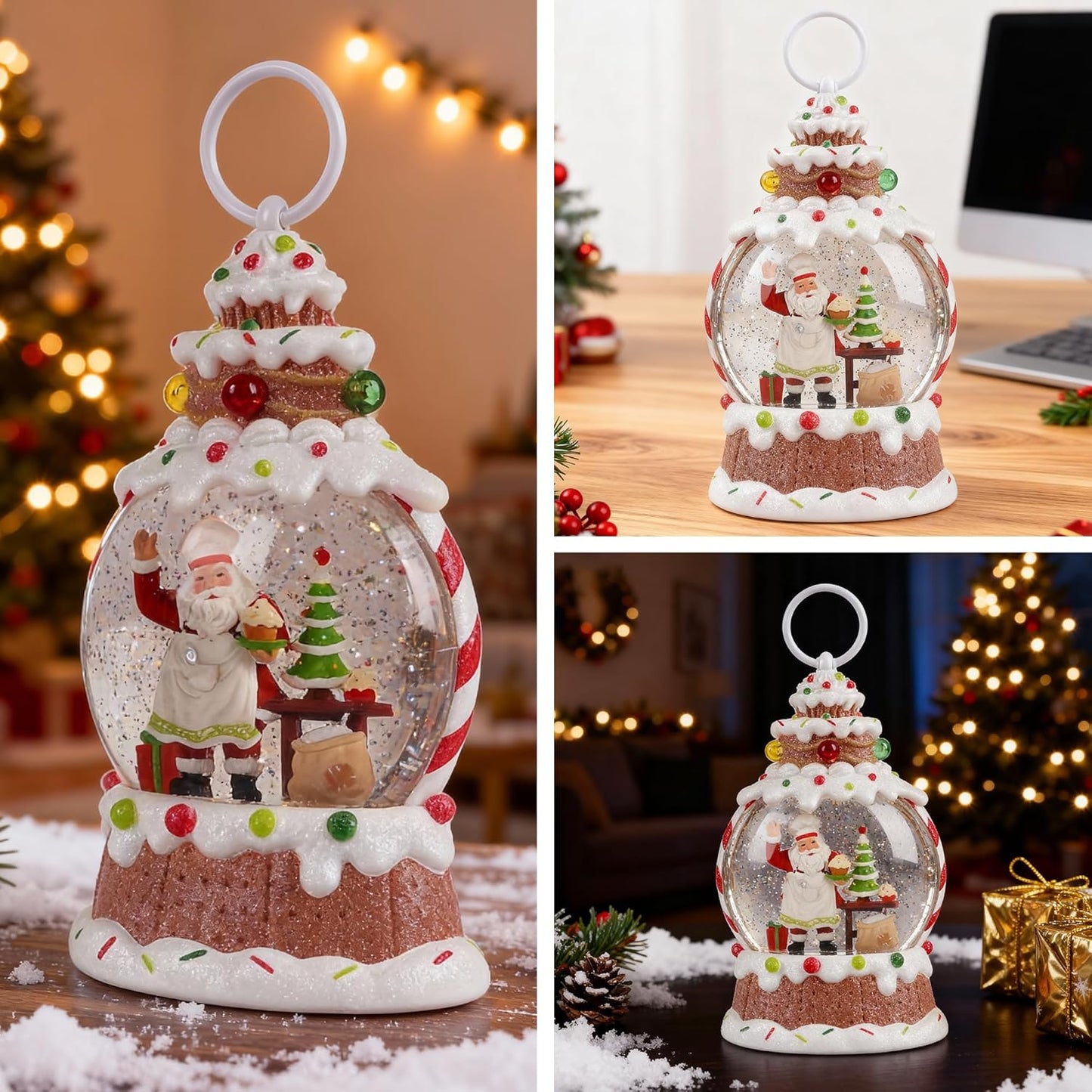 Musical Snow Globe,Lighted Snowman Snow Globes, LED Lights and Swirling Glitter, Christmas Snow Globes Music Box, Decoration for Adults and Kids.