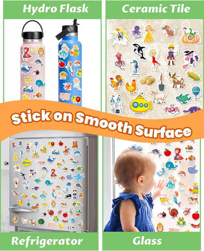 Walenced Reusable Sticker Book for Toddlers, Stickers for Kids, Toddler Sticker Book, Toddler Craft Activities, Toddler Travel Toys Ages 3 and Up Boy Girl Birthday Gifts