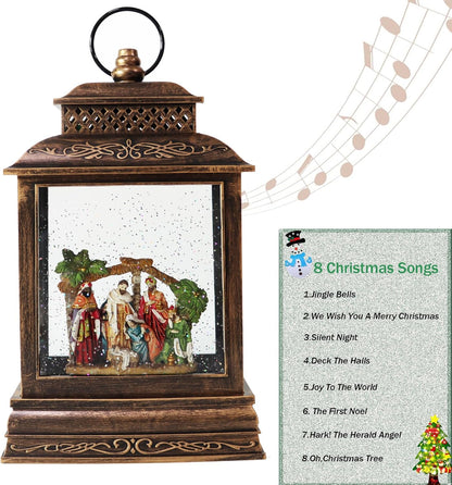 120mm Christmas Snow Globe Lamp - Snowman Globle Musical Holiday Decoration Xmas Tree & Snowman with Timer, USB Power, Festive Room Light, Best Gift for Christmas,New Year