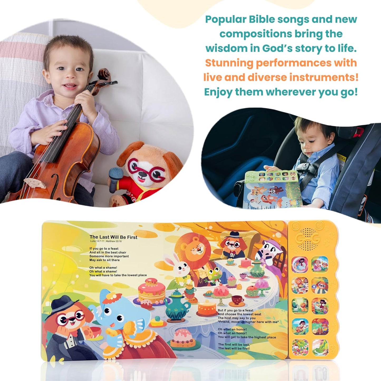 GO GO Bible Story Songs: 10 Toddler Songs, Christian Toys for Toddlers 3-5, Sound Books for Toddlers 1-3