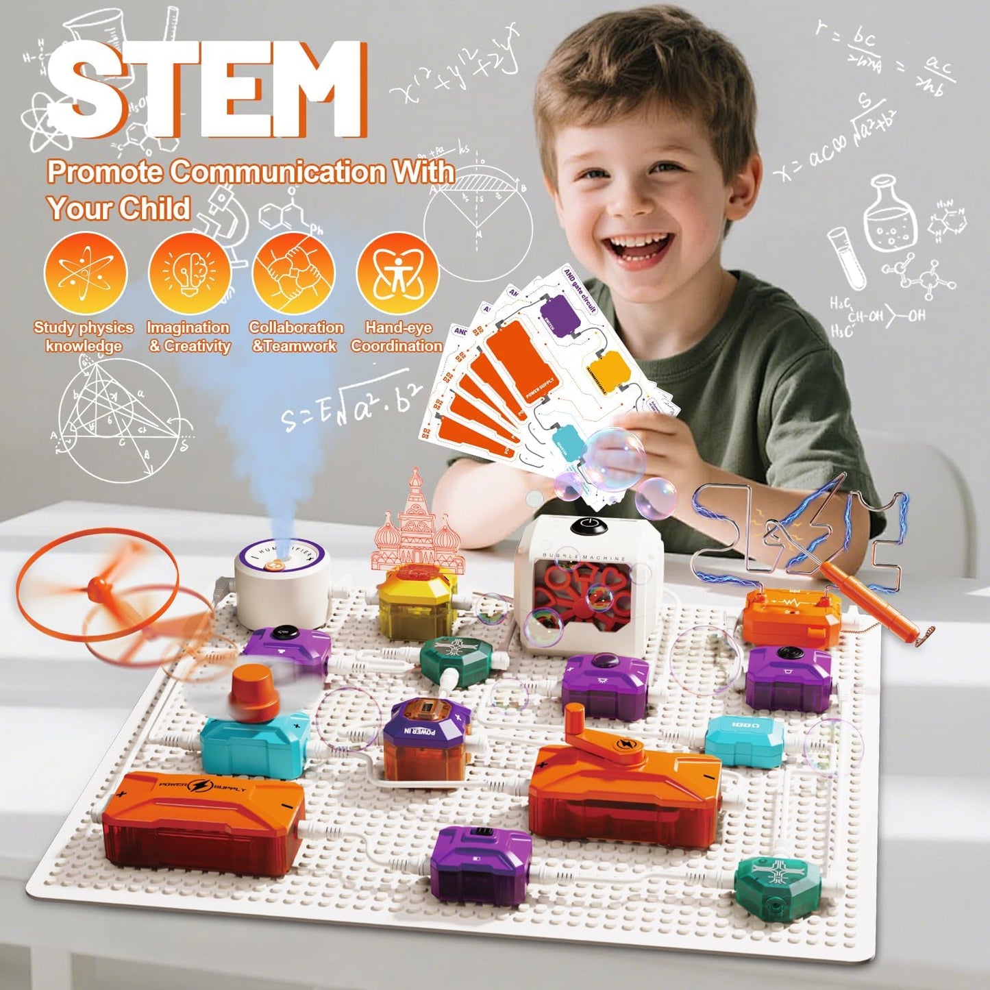 Gohero Circuits Science Kit，76 STEM Projects,Science Experiments for Kids with Fan, RGB Lights,Learning & Education toysKids Circuit Board for Kids(586 Projects+)