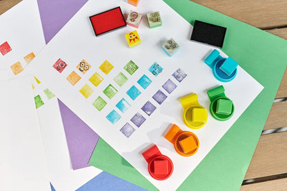 hand2mind Numberblocks Stampoline Park Stamp Activity Set, 20 Stamps, 12 Washable Ink Pads, Number Toys, Kids Arts & Crafts, Preschool Math Toys, Toddler Learning Activities, Birthday Gifts for Kids
