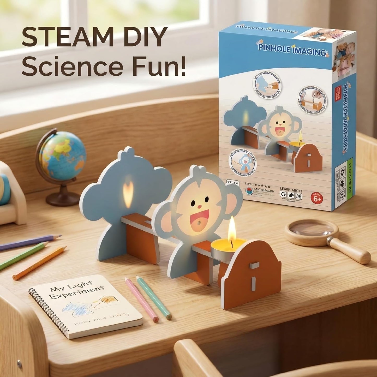 STEM Kids Binoculars - Build Your Own Functional Telescope Kit, Educational Science Toy for Children to Explore Astronomy & Optical Principles with Convex & Concave Lenses