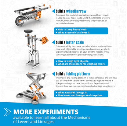 Engino- STEM Toys, Mechanics Cams & Cranks, Engineering Kit for Kids 9+, Learning & Education Set, Gifts for Boys & Girls, STEM Building Toys (8 Model Options)