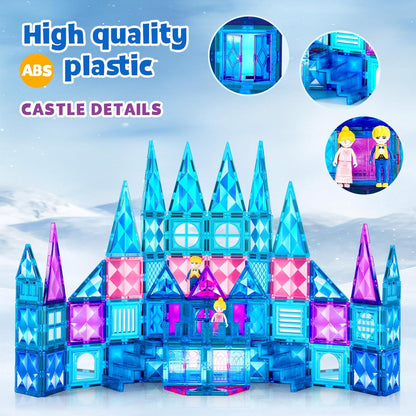 BENOKER Castle Magnetic Tiles, 3D Building Blocks STEM Educational Kids Toys for Pretend Play, 3 4 5 6 7 8 Year Old Birthday Gifts for Boys and Girls, Preschool Learning Toys for Christmas
