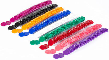 Smartdealspro 300pcs 1 Inch 10 Colors Opaque Plastic Learning Counters Counting Mini Poker Chips Game Tokens