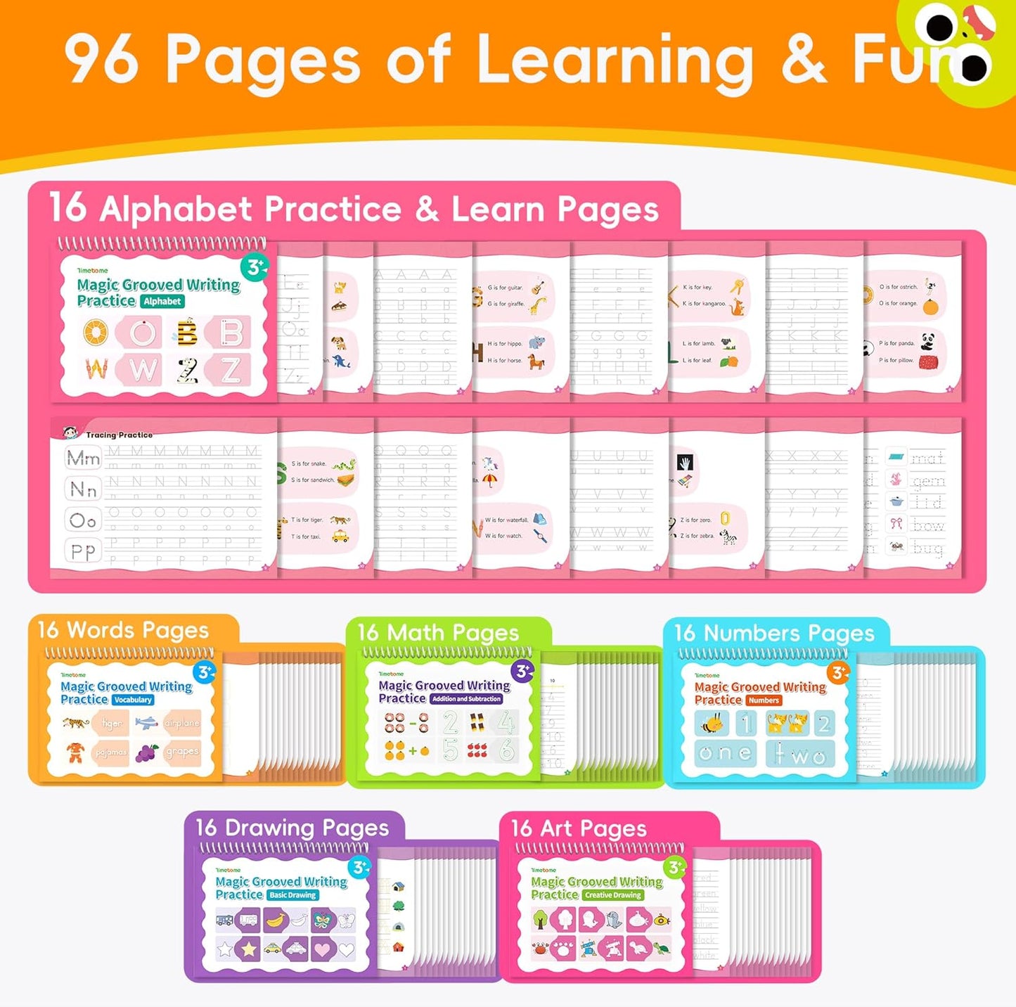 Large Magic Grooved Writing Practice for Kids 3-5, Grooved Writing Books Ages 6-8, Magic Book Handwriting Practice for Kids 5-7, Preschool Workbook Tracing Books for Boys & Girls