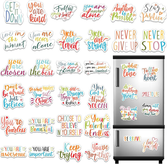 Sinmoe 36 Pieces Inspirational Fridge Magnets Locker Magnets for Girls Cute Motivational Quotes Refrigerator Decorations for Classroom Whiteboard School Car Office Accessories, 36 Styles