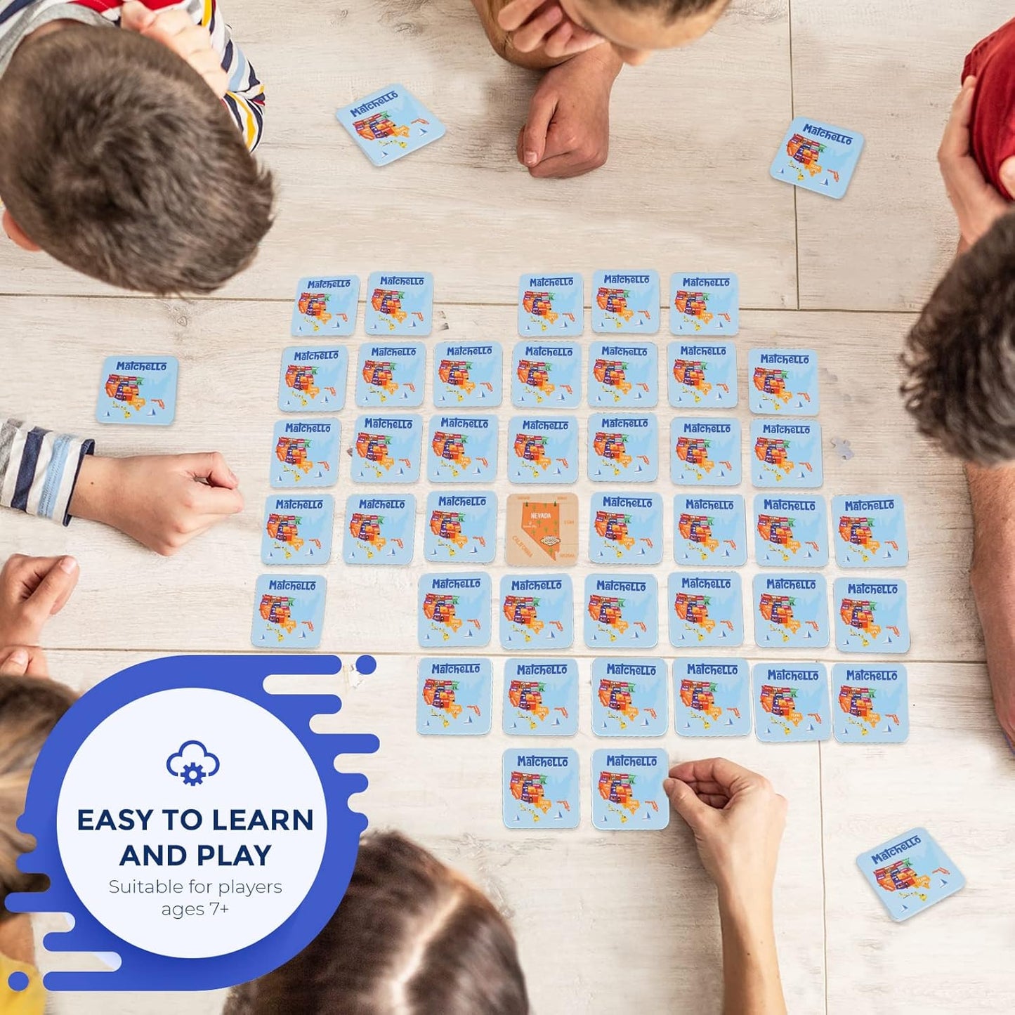 Memory Matching Game - Learn Geography for Kids – 50 States Matching Game – Educational and Fun State Cards for Kids and Grownups – Colorful Cards – Ages 7 and Up