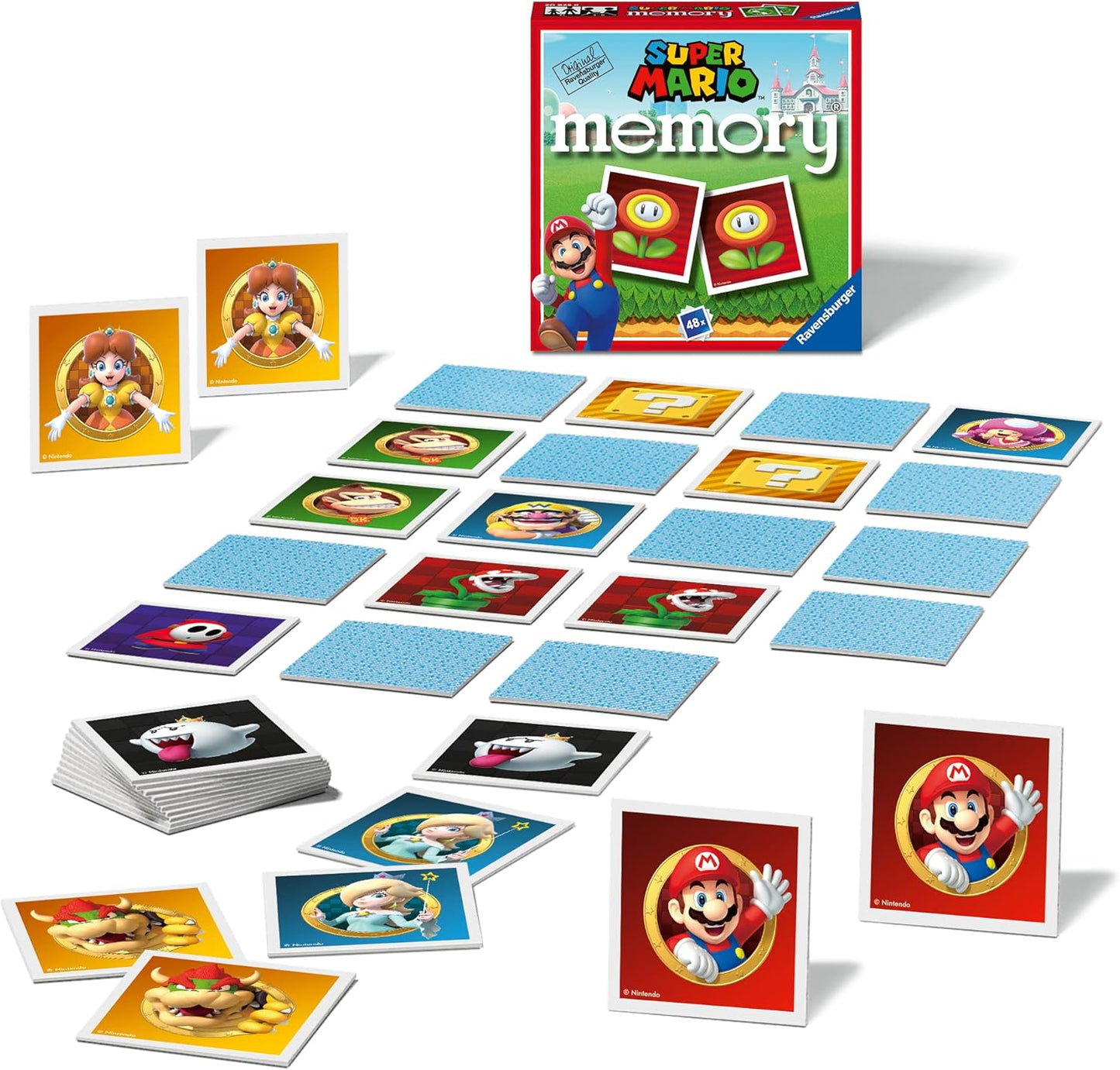 Ravensburger - Memory Super Mario, Board Game, Memory Game for Children 3 Years or Older, 48 Cards, 2 to 6 Players, Italian Version